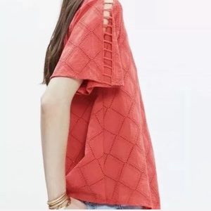 Madewell Eyelet Lattice Top